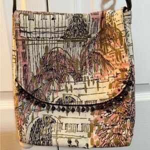 Vintique Designs Black and Cream Patterned Bag